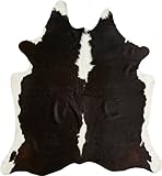 -LUXOR- living Tappeto in vera pelliccia di mucca – tappeto naturale per una vera e propria atmosfera – tappeto in pelliccia – ca. 130 x 190 cm nero fantasia