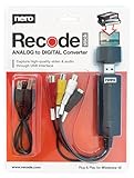 Nero VHS a USB Video Grabber Recode Stick | VHS auto-digitalizzare | ANALOG to DIGITAL Capture Card | Windows 11/10 / 8 (digitalizzazione delle cassette video | S-VHS | Hi8 | Super 8 | DVD a PC)