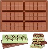 AVANA Stampo per cioccolato in silicone per 6 tavolette di cioccolato fai da te, senza BPA, antiaderente, stampo in silicone marrone (forma 2)