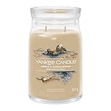 Yankee Candle Signature Candela Profumata, Ambra E Legno di Sandalo in Giara Grande, Candele di Miscela di Cera di Soia Lunga Durata, Regalo per le Donne