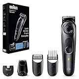 Braun Series 5 RASOIO ELETTRICO BARBA, lama barba Ultra Affilata, REGOLABARBA UOMO 40 Lunghezze, Accessori Per Lo Styling, Custodia, 100 Minuti Di Utilizzo Senza Fili, Idea Regalo, BT5420 Nero