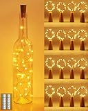 (16 pezzi) Luci per Bottiglia, kolpop Tappi LED a Batteria per Bottiglie, 2M 20LED Filo Rame Led Decorative Stringa Luci da Interni e Esterni per Festa Giardino Natalizie Matrimonio(Bianco Caldo)