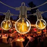 ZOTOYI 30M G40 Catena Luminose Esterno, LED Catena Luci Stringa Giardino con 50+2 Lampadine, Impermeabile Luci Esterne a Corda per Casa Festa Natale Terrazza Matrimonio Partito, 2700K Bianco Caldo