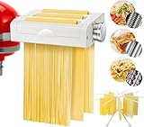 Accessori Pasta per KitchenAid Artisan - 3 in 1 Sfogliatrice per KitchenAid include Rullo per Pasta, Taglia spaghetti, Taglia fettuccine, Stendi pasta (Solo accessori, Artisan non inclusa)