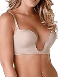 Wonderbra Ultimate Plunge, Reggiseno Donna, Beige, 3D