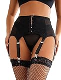 ohyeahqueen - Reggicalze da donna, regolabile, lingerie, Nero , M-L