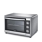 Ariete 945 Forno Elettrico ventilato con girarrosto 56 Litri - Bon Cuisine 560 - Temperatura max 230° - Luce interna - 2200 Watt - Argento