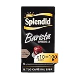 Splendid - Capsule Caffè Espresso Barista - 100 Capsule in Alluminio - Intensità 13 - Compatibili con Macchine Nespresso®* original - 10 Confezioni da 10 Capsule