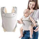 SERAPHY Marsupio Neonati Ergonomico 0-36 Mesi, 4-in-1 Porta Bebe Traspirante Regolabile,con Seduta Morbida e Tasche Frontali, Ideale Neonati e Bambini da 4-15 kg（Grigio）