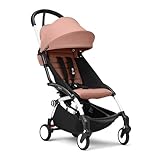 Passeggino Stokke YOYO3 da 6 mesi - Include telaio bianco/cuscino seduta Ginger + Capottina - Si ripiega e si apre in un lampo - Leggero e compatto - Compatibile con il bagaglio a mano