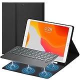 GAOEEIN Tastiera con Custodia per i-P-a-d 9 Generazione 10.2 con Touchpad 3 Canali BT 7 Colori di Retroilluminazione, Tastiera iPad 9/8/7/i-P-a-d Air 3/i-P-a-d Pro 10.5(Nero)