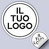 100 Adesivi, etichette personalizzati - PERSONALIZZALO QUI - Etichette aziendali - logo azienda - Carica logo, immagine, foto - Adesivo negozio, ufficio (4 cm)