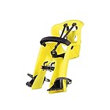 b bellelli Tatoo Plus - Seggiolino bici anteriore - attacco Handlefix - Si fissa al manubrio - dai 9 mesi ai 3 anni - max 15 kg - colore Yellow Hi-Viz CON ACCESSORI BLU NOTTE