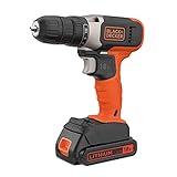 BLACK+DECKER, TRAPANO AVVITATORE 18V LITIO COMPATTO&LEGGERO 1 BATTERIA In dotazione: 1 batteria al Litio 18V - 1.5Ah; caricabatterie per ricarica in 3-5 ore.BCD001C1-QW