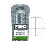 MED Rete Recinzione Elettrosaldata Zincata 50X75 mm Rotolo 25 mt (H 200 CM)