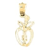 Jewels Obsession 14K Yellow Gold Apple Pendant