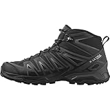 Salomon X Ultra Pioneer Mid Gore-Tex Scarpe Impermeabili Escursionismo da Uomo, Qualsiasi condizione meteo, Tenuta del piede sicura, Stabilità e ammortizzazione, Black/Magnet/Monument, 44 2/3 EU