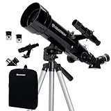 Celestron 21035 Travel Scope 70 Kit telescopio rifrattore portatile con zaino, nero