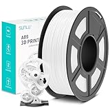 SUNLU ABS Filamento per Stampante 3D, filamento 3D durevole e ad alta resistenza al calore, filamento 3D ABS da 1.75mm, precisione dimensionale +/- 0.02mm, bobina da 0.9kg (1.98lbs), Bianco