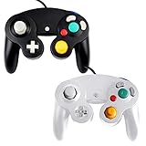 TechKen Controller Cablata Classico Controller Joypad Gamepad Joypad Dual Vibration NGC Gamepad Controller giochi originali per GC e Wii (black&white)