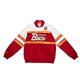 Mitchell & Ness NFL Special Script Heavyweight Satin Jacket, Tampa Bay Buccaneers - Scarlet, L