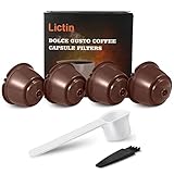 Lictin Capsule per caffè ricaricabili capsule dolce gusto, 4 tazze +Cucchiaio di plastica + Spazzola i cafilas