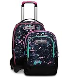 Seven s.p.a. Trolley Scuola Sganciabile Unisex-Bambini e Ragazzi, 3 Ruote Detach, Triplo Uso, Maxi Capienza, Scuola, 33 x 52 x 31 cm; capacita : 47 lt, Multicolore