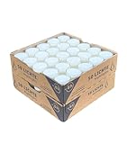 Horeca Candles - 100 Lumini Tealight Candele Bianche - Durata 8 ore - Inodore, Non Profumate - Set da 100 Pezzi Tè Luci - Bicchiere di Plastica Trasparente