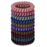 JessLab Elastici Spirale per Capelli, 10 Pezzi Senza per Tracce in Plastica per Coda di Cavallo, Accessorio per Ragazze e Donne, Colori Assortiti (Set 6)