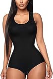 CHUMIAN Shapewear Donna Body Snellente Intimo Modellante Contenitivo Bodysuit Corsetto Seamless Body Shaper (Nero, XXXL)