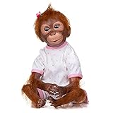 Pinky Reborn Bambole iCradle 21 Pollici 52 cm Simulazione Silicone Vinile Scimmia Bambola Realistica Bebe Scimmia rinata con Mohair Giocattoli per Bambini Regali di Compleanno (03F)