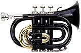 Classic Cantabile Brass TT-400 Tromba tascabile pocket Brass Sib ottone nera