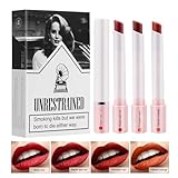 HASAIKA Lipstick Cigarettes Set Rossetto, Rossetto Opaco Lunga Tenuta, Impermeabile e Idratante Lipstick, Trucco Per Rossetto Antiaderente Da 4 Pezzi Di Lunga Durata