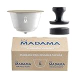 Madama - Capsula Caffè Ricaricabile Compatibile con Dolce Gusto e Riutilizzabile. Acciaio Inossidabile e silicone alimentare. 100% Made in Italy. Confezione da 1 cialda