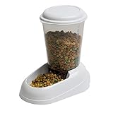 Ferplast Dispenser crocchette per cani e gatti ZENITH 3 Litri Mangiatoia cibo biscotti per animali, Fondo antiscivolo, 20,2 x 29,2 x h 28,8 cm Bianco