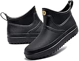 GURGER Stivali di Gomma Uomo Bassi Stivali da Pioggia Stivaletti Corti Stivaletto Impermeabili Wellington Boot Nero 43 Taglie