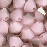 15 CRISTALLI SWAROVSKI BICONO 4 MM 5301-5328 293 S ROSE ALABASTER SATIN