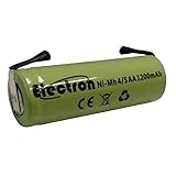 Batteria ricaricabile Ni-Mh 4/5AA 4/5 AA 1,2V 1200mAh 42x14mm con lamelle linguette terminali a saldare per pacco pacchi batteria