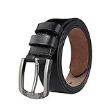 TEAMMAO Cintura Donna Eleganti Cinturone Donna Pelle Grande Vita 110CM-180CM Vero Cuoio Cinta Nera Moda Casual Jeans Lavoro Cinture Vestito Leather Belt 3,5CM Larghezza.(140CM,Nero)