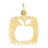 Jewels Obsession 14K Yellow Gold Apple Pendant