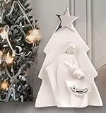 MAZZOLA LUCE Piccolo presepe statuina Moderno di Natale natività Bianco Argento h15cm Mini Scultura Natalizia