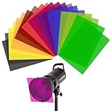 WEINIDASI 20 Pezzi Filtri Colorati Trasparenti Gelatine Fotografiche Sovrapponibili Filtri Colorati per Faretti Led 10 Colori Filtri per Luce LED Studio flash Fotografico Correzione Colore, A4