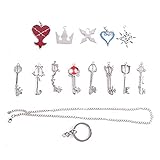 I3C Kingdom Hearts, set di accessori per portachiavi, orecchini, ciondoli unisex per uomo e donna (13 pezzi), Metallo