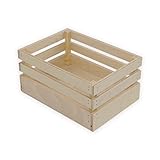 Lupia - Cassetta Contenitore in Legno Naturale, Design Vintage, Multiuso per Casa e Giardino, Decorazioni per Eventi, Centro Tavola Festività, Realizzato in Italia 18x28 Altezza 12 cm