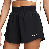 Nike One DF HR Pantaloncini, Nero/Argento Lucido, M Donna