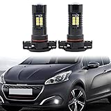 2x PSX24W 2504 12276 LED Lampadina Fendinebbia Xenon Bianco per P eugeot 207 2009-2012, Peugeot 208 2012-2019, P eugeot 2008 2013-2019, P eugeot 3008 2009-2016, Citroen C3, C4 Cactus