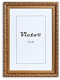 Victor Cornice Vintage Rubens in 21x30 cm (A4) Oro Marrone - Striscia: 30x20mm - Vero Vetro - Cornice Barocca - Antica - Cornice 20x30 Vintage - Cornice A4 Vintage