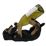 G&H Decor - Adorabile figura portabottiglie di vino bassotto da 34 cm - Ornamento bassotto con dettagli sorprendenti - Supporto per vino da bancone cane - Regali di bassotto dipinto a mano per donne -