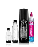 SodaStream Terra Megapack, Gasatore d’acqua per trasformare l’acqua in acqua frizzante, incluso cilindro contente Co2, 2 bottiglie da 1 litro, 1 bottiglia da mezzo litro, 28,8 x 19.5 x 43.6 centimetri