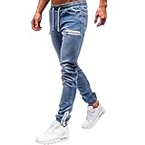 Generico Pantaloni da Uomo Eleganti Taglie Forti Ripped Jeans Pantaloni da Lavoro Panettiere Pantaloni Tuta Uomo Larghi alla Caviglia Pantaloni Tuta Uomo Cotone Salopette Jeans Corta